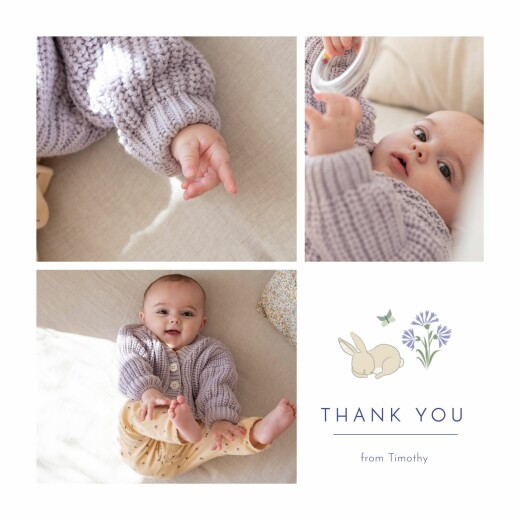 Baby Thank You Cards Woodland friends (3 photos) blue