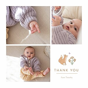 Woodland friends (3 photos) green green baby thank you cards Woodland friends (3 photos) green green baby thank you cards