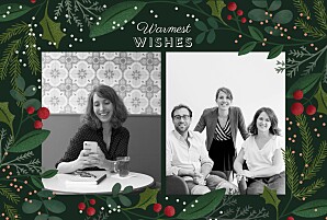 Winter berries (4 pages) green green business christmas cards Winter berries (4 pages) green green business christmas cards