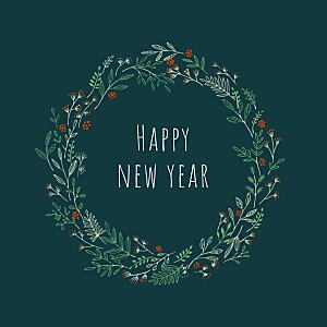 Holiday wreath green business christmas cards Holiday wreath green business christmas cards