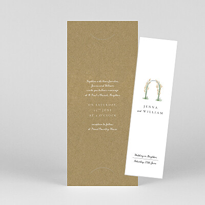 Your wedding in watercolor (boookmark) kraft beige wedding invitations 你的婚礼在水彩(书签)牛皮米色婚礼请柬