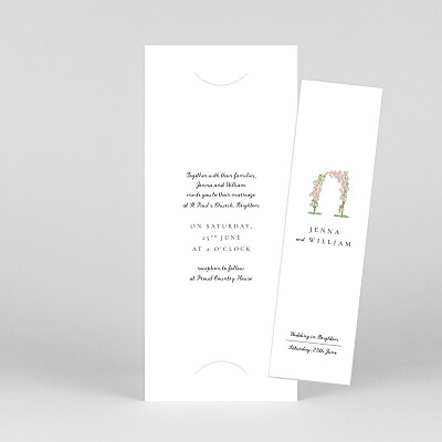 Your wedding in watercolor (boookmark) white wedding invitations 你的婚礼在水彩(书签)白色婚礼请柬