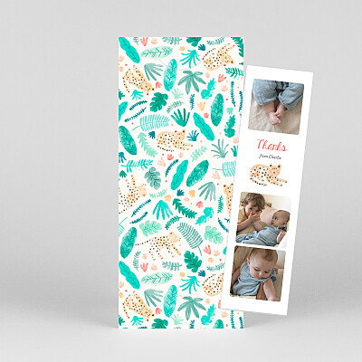 Into the wild (bookmark) green boys baby thank you cards Into the wild (bookmark) green boys baby thank you cards