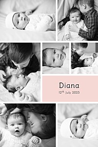 Moments of firsts (4 pages) pink pink baby thank you cards Moments of firsts (4 pages) pink pink baby thank you cards