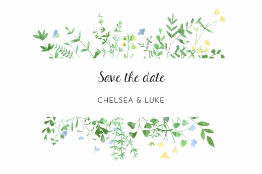 Save The Dates Floral frame (landscape) white - Front Save The Dates Floral frame (landscape) white - Front