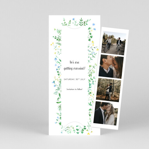 Save The Dates Floral frame (bookmark) white - View 1