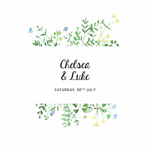 Floral frame (4 pages) white classic wedding invitations Floral frame (4 pages) white classic wedding invitations