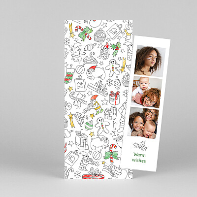 Colour in! by omy (bookmark) white christmas cards Colour in! by omy (bookmark) white christmas cards