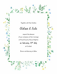 Floral frame (portrait) white botanical wedding invitations Floral frame (portrait) white botanical wedding invitations