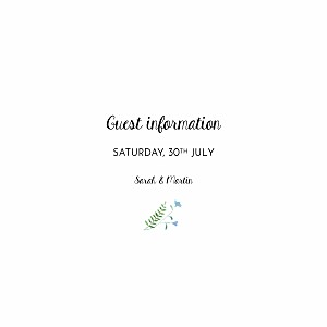 Floral frame white guest information cards Floral frame white guest information cards