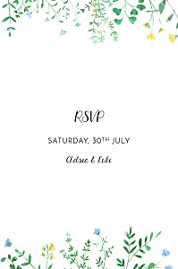 Floral frame (portrait) white rustic rsvp cards Floral frame (portrait) white rustic rsvp cards