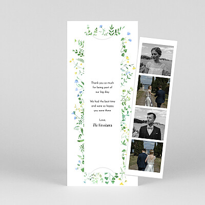 Floral frame (bookmark) white unique wedding thank you cards Floral frame (bookmark) white unique wedding thank you cards