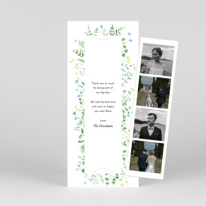Wedding Thank You Cards Floral frame (bookmark) white Wedding Thank You Cards Floral frame (bookmark) white