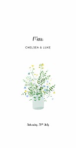 Floral frame (4 pages) white white wedding menus Floral frame (4 pages) white white wedding menus