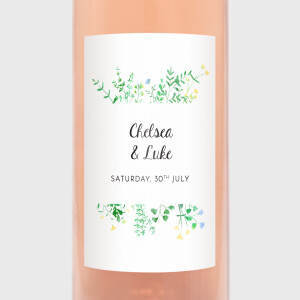 Wedding Wine Labels Floral frame White Wedding Wine Labels Floral frame White