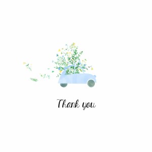 Wedding Thank You Cards Floral frame (4 pages) white Wedding Thank You Cards Floral frame (4 pages) white