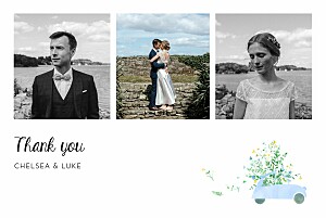 Floral frame (4 pages) landscape white unique wedding thank you cards Floral frame (4 pages) landscape white unique wedding thank you cards