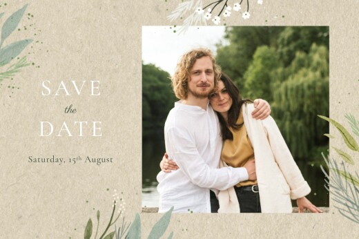Save The Dates Everlasting Love Beige - Front