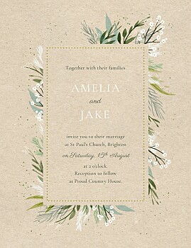 Everlasting love (portrait) beige wedding invitations Everlasting love (portrait) beige wedding invitations