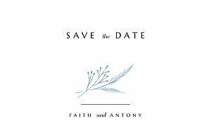 Delicate greenery blue save the dates Delicate greenery blue save the dates