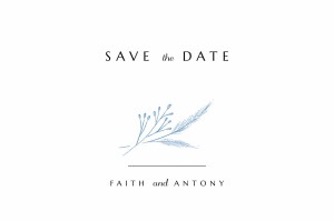 Save The Dates Delicate Greenery Blue
