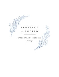 Wedding Invitations Delicate Greenery Blue