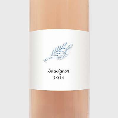 Delicate greenery blue wedding wine labels Delicate greenery blue wedding wine labels