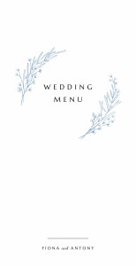 Wedding Menus Delicate Greenery Blue