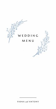 Delicate greenery blue wedding menus Delicate greenery blue wedding menus