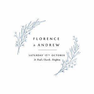Delicate greenery blue blue wedding invitations Delicate greenery blue blue wedding invitations