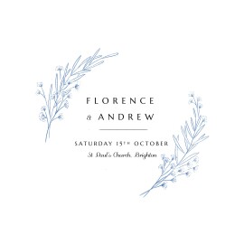 Wedding Invitations Delicate Greenery Blue