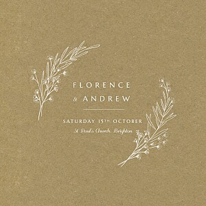 Delicate greenery kraft grey wedding invitations Delicate greenery kraft grey wedding invitations