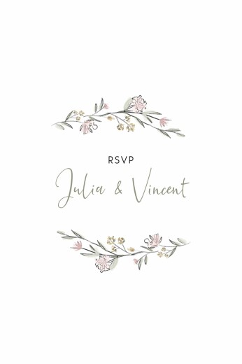 RSVP Cards Lovely Newlyweds (Portrait) White - Front