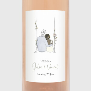 Wedding Wine Labels Lovely Newlyweds White