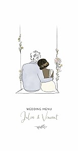 Lovely newlyweds white wedding menus Lovely newlyweds white wedding menus