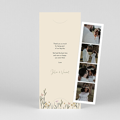 Lovely newlyweds (bookmark) white wedding thank you cards Lovely newlyweds (bookmark) white wedding thank you cards
