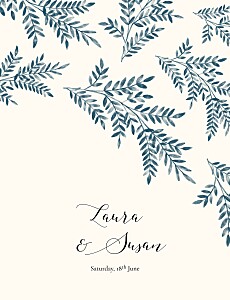 Sweet melody (portrait) blue illustrated wedding invitations Sweet melody (portrait) blue illustrated wedding invitations