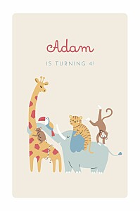Animal family beige kids party invitations Animal family beige kids party invitations