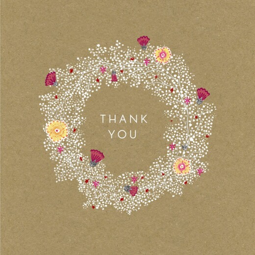 Baby Thank You Cards Baby's Breath (4 pages) Kraft Pink - Page 1