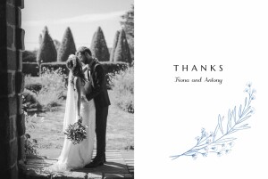 Wedding Thank You Cards Delicate Greenery (4 pages) Blue