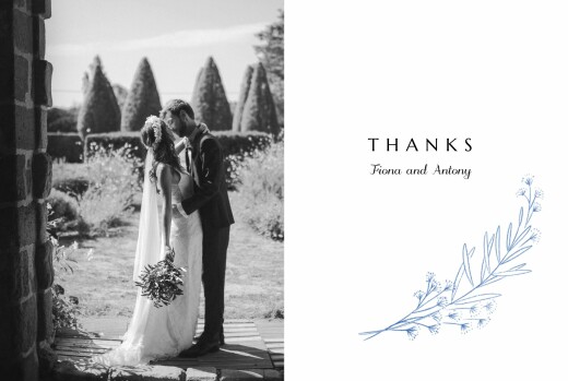 Wedding Thank You Cards Delicate Greenery (4 pages) Blue - Page 1 Wedding Thank You Cards Delicate Greenery (4 pages) Blue - Page 1