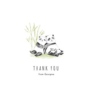 Panda family white baby thank you cards Panda family white baby thank you cards