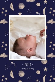 Baby Announcements Cosmos (4 pages) Portrait Midnight Blue
