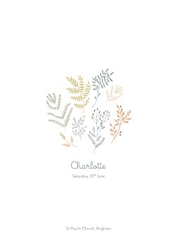 Liberty leaves blue christening order of service booklets Liberty leaves blue christening order of service booklets