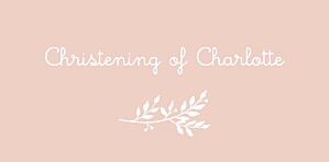 Liberty leaves pink pink christening place cards Liberty leaves pink pink christening place cards