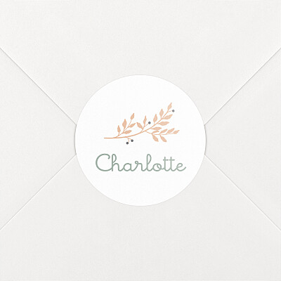 Liberty leaves blue christening stickers Liberty leaves blue christening stickers