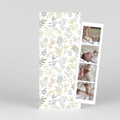 Liberty leaves (bookmark) blue christening invitations Liberty leaves (bookmark) blue christening invitations