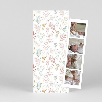 Liberty leaves (bookmark) pink pink christening invitations Liberty leaves (bookmark) pink pink christening invitations