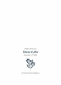 Verdure bouquet blue wedding order of service booklets Verdure bouquet blue wedding order of service booklets