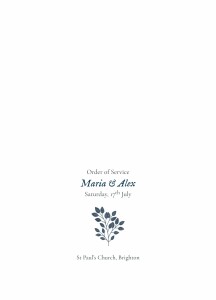 Wedding Order of Service Booklets Verdure Bouquet Blue